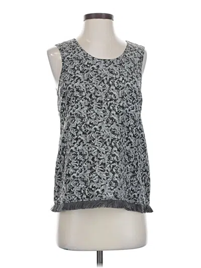 Pre-owned H By Halston Sleeveless Top Gray Scoop Neck Tops