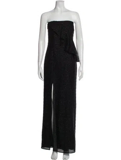 Pre-owned H By Halston Strapless Long Dress In Blue