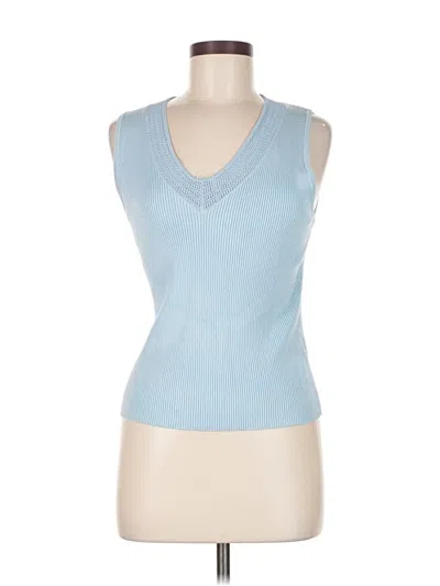Pre-owned H By Halston Sweater Vest In Blue
