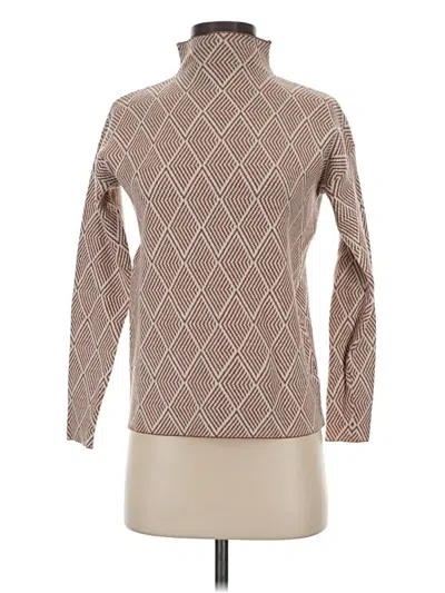 Pre-owned H By Halston Turtleneck Sweater In Brown
