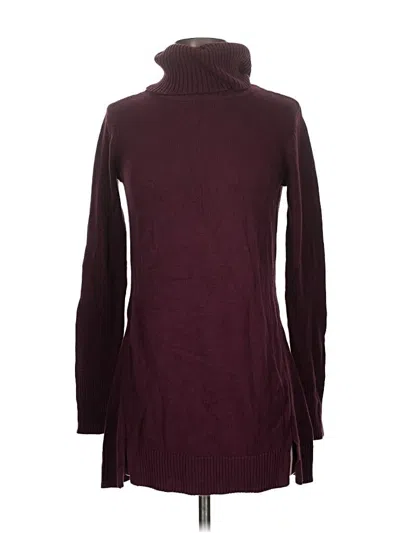 Pre-owned H By Halston Turtleneck Sweater In Burgundy