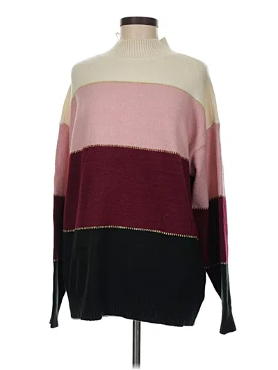 Pre-owned H By Halston Turtleneck Sweater In Burgundy