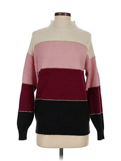 Pre-owned H By Halston Turtleneck Sweater In Burgundy