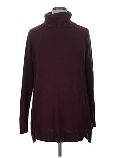 Pre-owned H By Halston Turtleneck Sweater In Burgundy