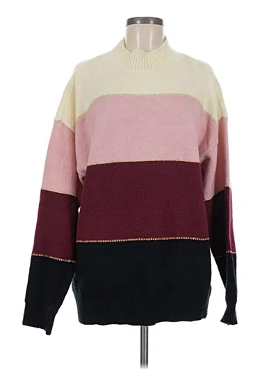 Pre-owned H By Halston Turtleneck Sweater In Burgundy