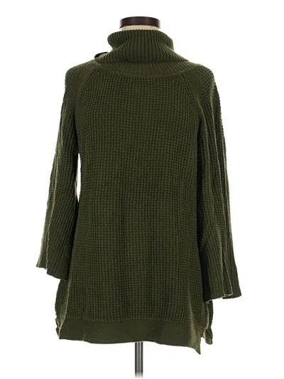 Pre-owned H By Halston Turtleneck Sweater In Green