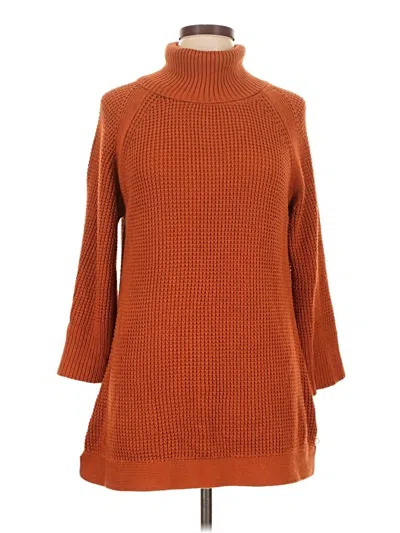 Pre-owned H By Halston Turtleneck Sweater In Orange