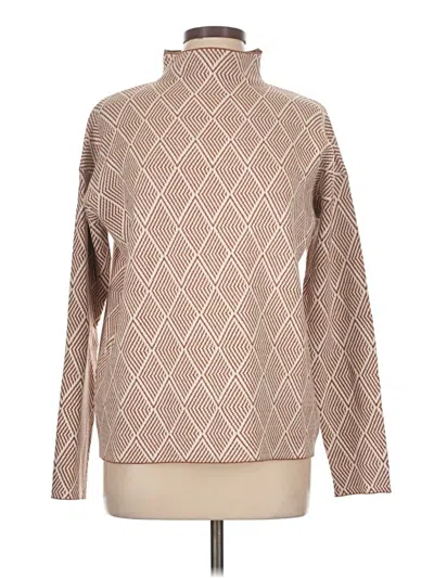 Pre-owned H By Halston Turtleneck Sweater In Tan