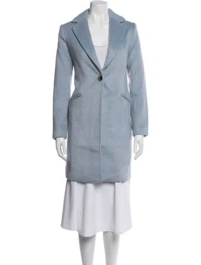Pre-owned H By Halston Wool Coat In Blue