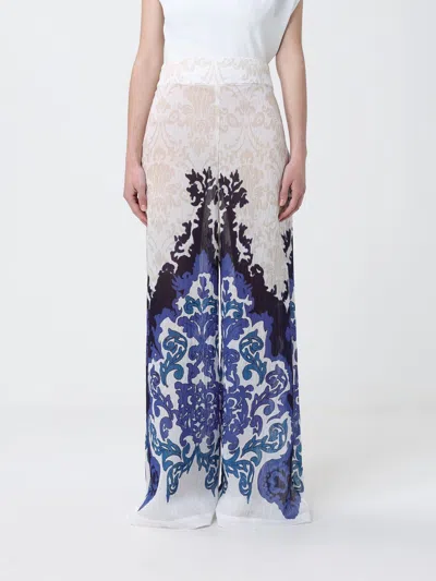 H Couture Pants  Woman Color Royal Blue In Multi