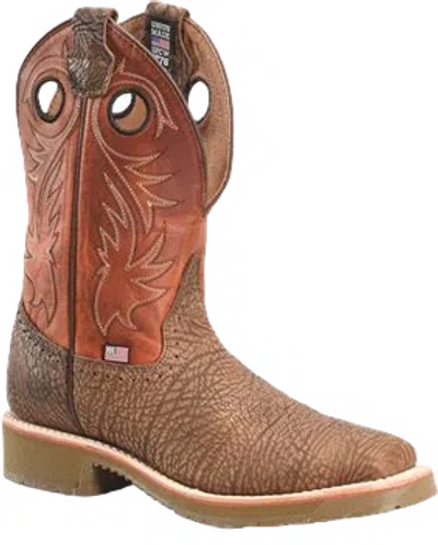 Pre-owned H' Double H® Men's Luis Domestic Wide Square Toe Roper Boots Dh4564 In Brown
