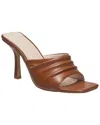 H Halston Luanda Womens Leather Square Toe Slide Sandals