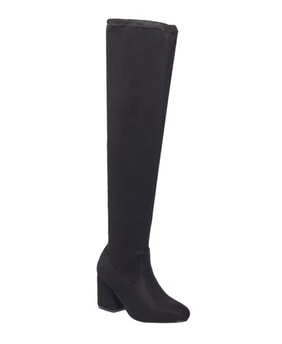 H Halston Ronda On The Knee Boot In Black