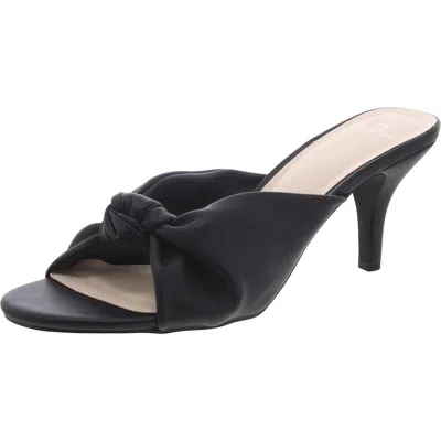 H Halston Seviille Womens Vegan Leather Slip On Heels
