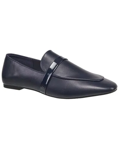 H Halston Vincent Leather Flat In Blue