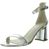 H Halston Womens Vegan Leather L Ankle Strap In Silver