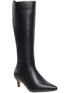 H HALSTON WOMENS VEGAN LEATHER POINTED TOE KNEE-HIGH BOOTS