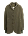 H+ Hannoh Wessel Woman Coat Military Green Size 10 Virgin Wool, Cashmere In Green
