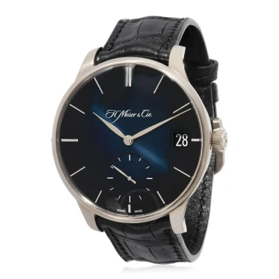 H. Moser & Cie Venturer Hand Wind Blue Dial Men's Watch 2100-0202 In Black