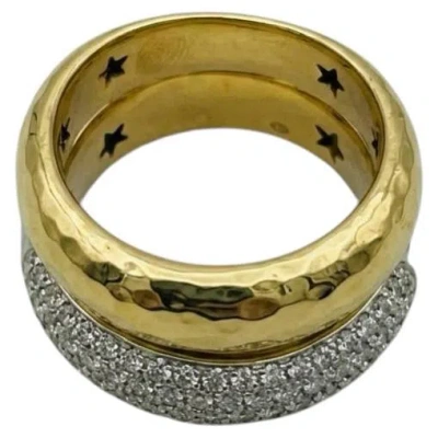 Pre-owned H. Stern 1 Carat Diamond 18k Yellow And White Gold Stacked Band Ring