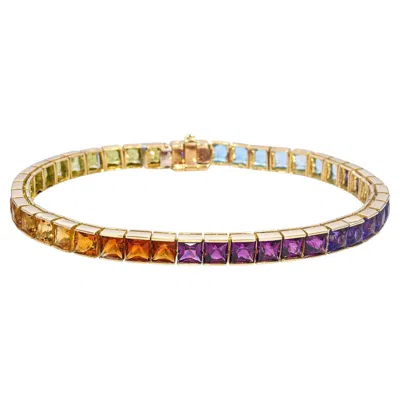 Pre-owned H. Stern 18k Yellow Gold Brazilian Rainbow Gemstone Bracelet