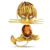 H. Stern 18k Yellow Gold Diamond And Citrine Lion Brooch Hs07-020525 In Gold