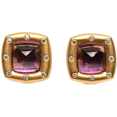 Pre-owned H. Stern Amethyst And Diamond Earrings In Purple
