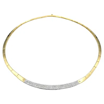 Pre-owned H. Stern Diamond Pavé Collar Style Necklace Set In 18 Karat Yellow Gold