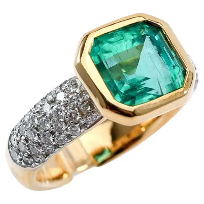 Pre-owned H. Stern H Stern Emerald And Diamond Ring In Green