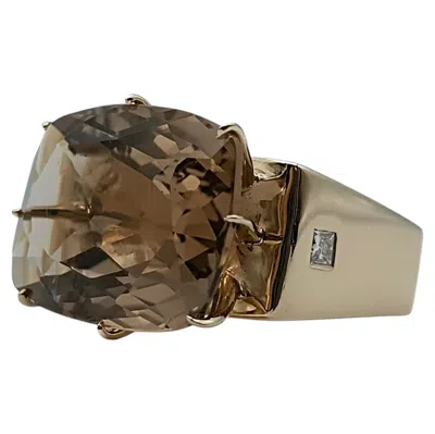Pre-owned H. Stern Sunrise Colours Ring In Noble Gold With Quartz, Diamond And Sapphire In Blue