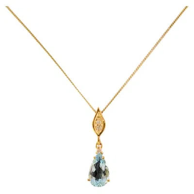 Pre-owned H. Stern Vintage Aquamarine & Diamond Necklace In Multi