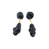 H2 Studio Women's Black / Gold Black Gold Drop Handmade Porcelain Two Piece Earrings In Multi