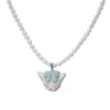 H2 Studio Women's Blue Angry Puss Light Jade Bow Tie Freshwater Pearl Necklace