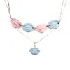 H2 Studio Women's Blue / Pink / Gold My Body Eye With Lip Choker Necklace Set  Glossy Pink And Blue In Multi