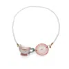 H2 Studio Women's Blue / Pink / Gold The Cup Theater Mini Porcelain Cup & Plate Shell Beads Necklace In Multi