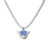 H2 Studio Women's Blue / Pink / Purple Angry Puss Purple Blue Bow Tie Freshwater Pearl Necklace