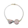 H2 Studio Women's Blue / Pink / Purple The Cup Theater Mini Porcelain Cup & Plate Freshwater Pearl Necklace
