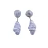 H2 Studio Women's Blue / Silver Moonlight Drop Handmade Porcelain Two Piece Earrings In Multi