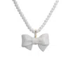 H2 Studio Women's Gold / White Bowtie Maniac Large Ceramic Bowtie Round Freshwater Pearl Necklace