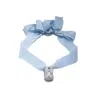 H2 Studio Women's Grumpy Bunny Baby Blue Silk Choker Necklace