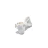 H2 Studio Women's White / Gold Bowtie Maniac Large Ceramic Bowtie Gold Plated Brass Ring
