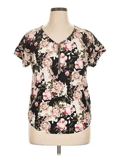 Pre-owned H2gear Short Sleeve Blouse In Black