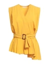 H2o Italia Woman Top Marigold Size L Viscose, Linen In Yellow