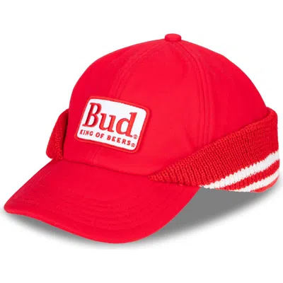 H3 Sportgear Bud King Of Beer Adjustable Snapback Cap In Red