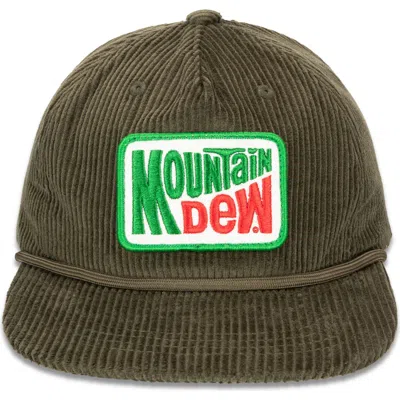 H3 Sportgear Mountain Dew Cotton Corduroy Baseball Cap In Green