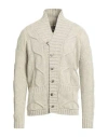 H953 Man Cardigan Beige Size 40 Merino Wool In Nude