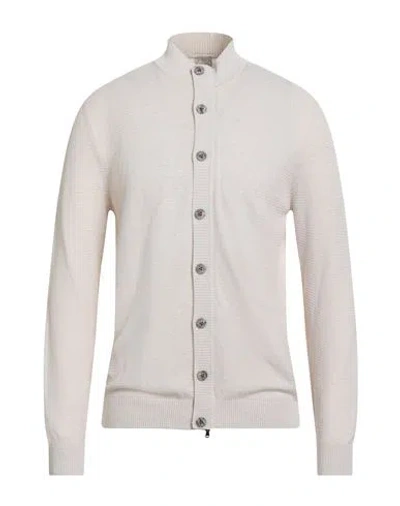 H953 Man Cardigan Beige Size 42 Cotton In White