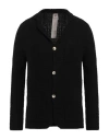 H953 Man Cardigan Black Size 40 Merino Wool, Cashmere In Black