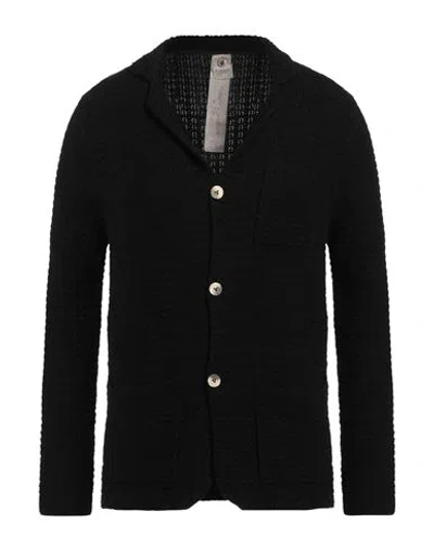 H953 Man Cardigan Black Size 40 Merino Wool, Cashmere