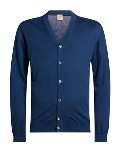 H953 Man Cardigan Blue Size 42 Cotton
